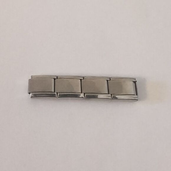 Four‎ Blanks Italian Link Stainless Steel Charm for Nomination Style Bracelet - Picture 1 of 4